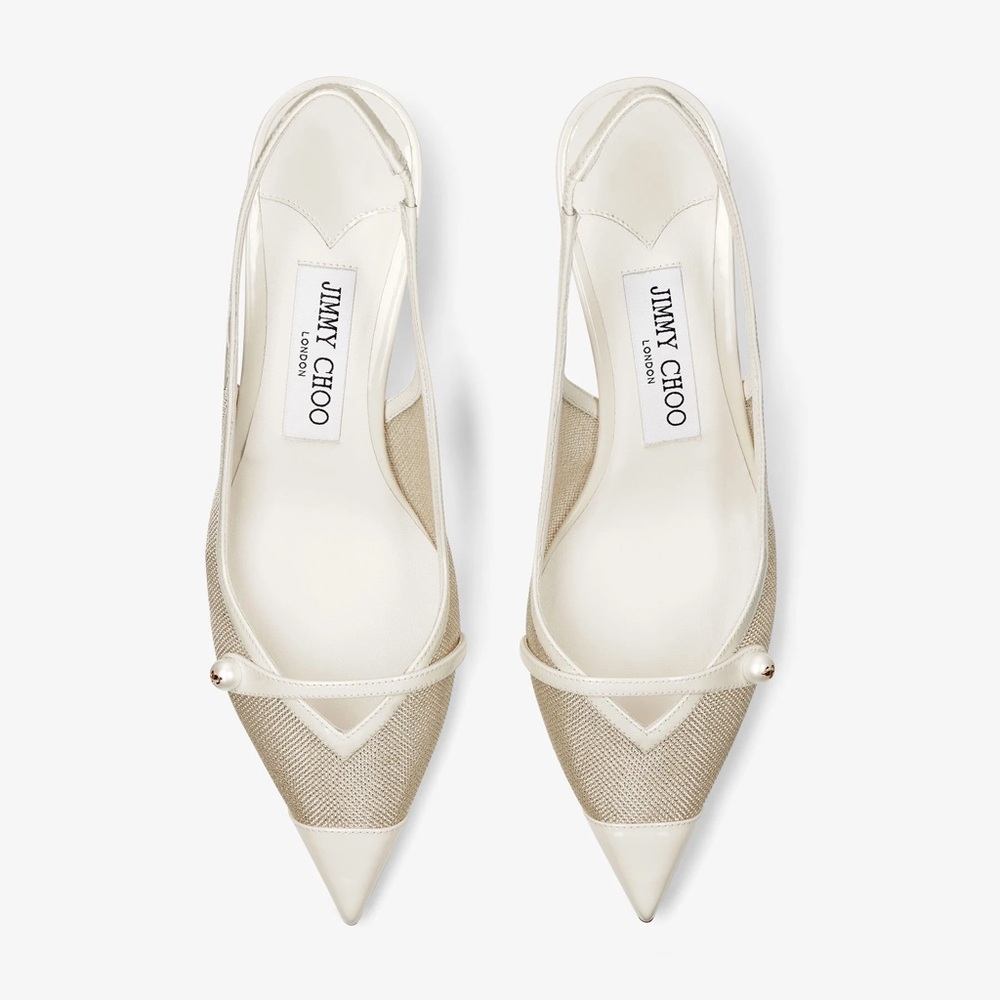Jimmy Choo Cream Mesh Heels